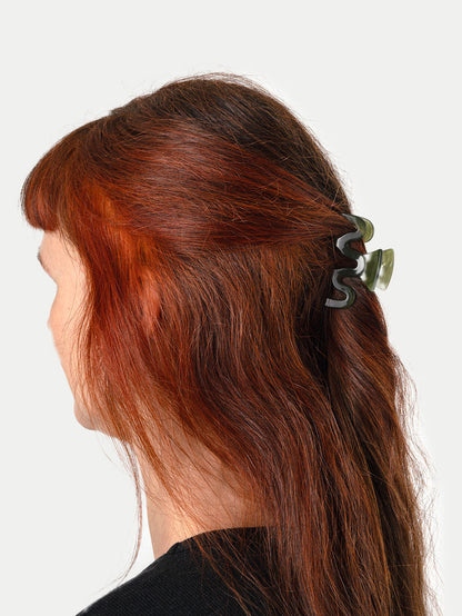Mini Wave Eco Hair Claw | Jade-Image 2