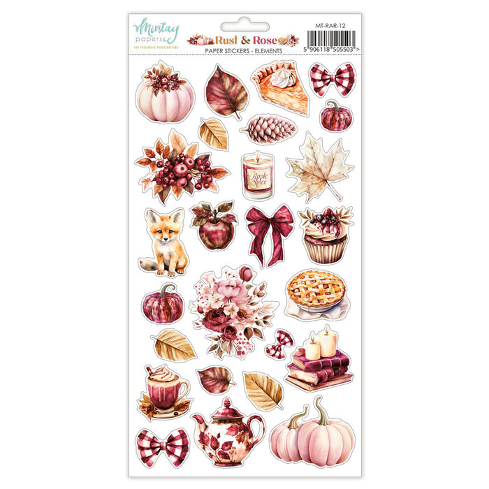 Mintay - 6X12 Paper Stickers - Rust & Rose - Elements. Available at Embellish Away in Bowmanville Ontario Canada.