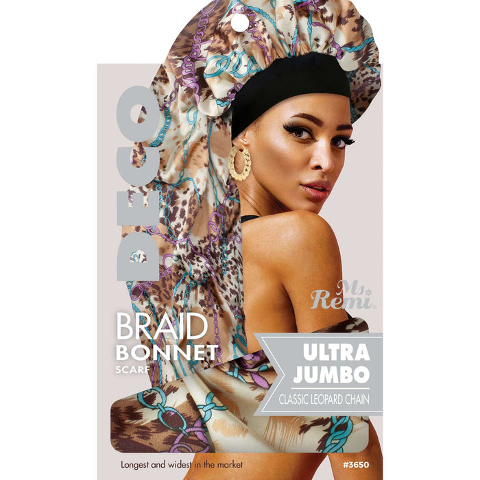Ms. Remi Deco Silky Satin Braid Bonnet Ultra Jumbo, 1 Count, Assorted Patterns