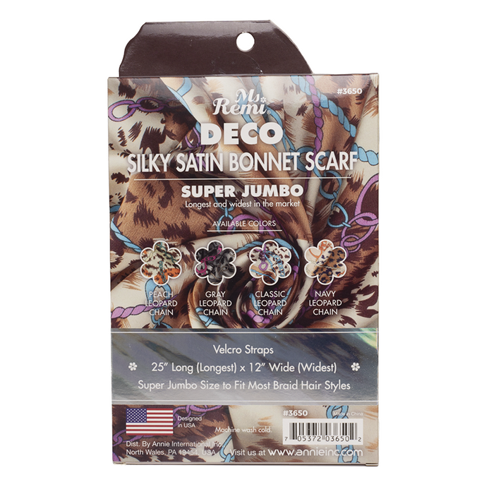 Ms. Remi Deco Silky Satin Braid Bonnet Ultra Jumbo, 1 Count, Assorted Patterns