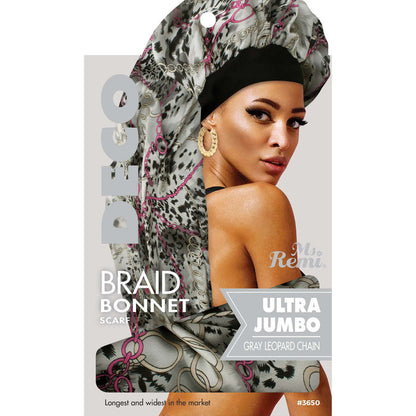 Ms. Remi Deco Silky Satin Braid Bonnet Ultra Jumbo, 1 Count, Assorted Patterns