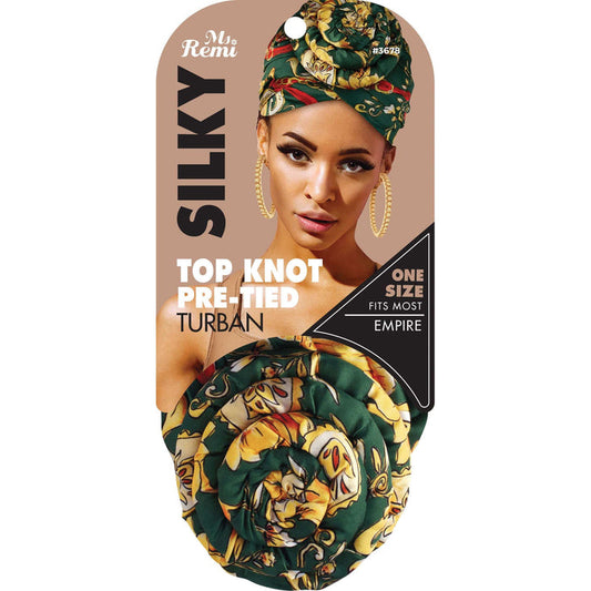 Ms. Remi Silky Top Knot Pre-Tied Turban, 1 Count, Assorted Patterns 2