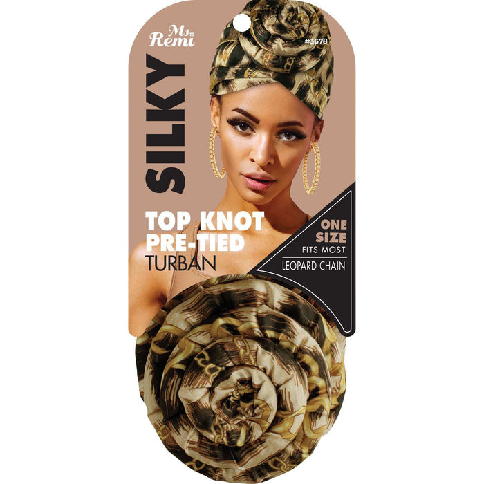 Ms. Remi Silky Top Knot Pre-Tied Turban, 1 Count, Assorted Patterns 2