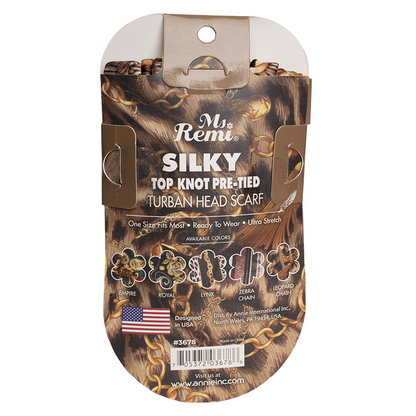 Ms. Remi Silky Top Knot Pre-Tied Turban, 1 Count, Assorted Patterns 2