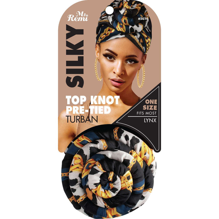 Ms. Remi Silky Top Knot Pre-Tied Turban, 1 Count, Assorted Patterns 2