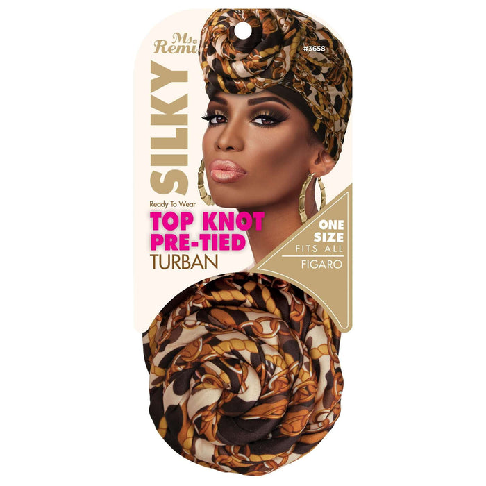 Ms. Remi Silky Top Knot Pre-Tied Turban, 1 Count, Assorted Patterns