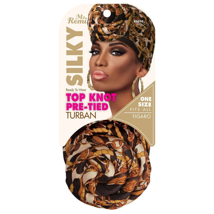Ms. Remi Silky Top Knot Pre-Tied Turban, 1 Count, Assorted Patterns