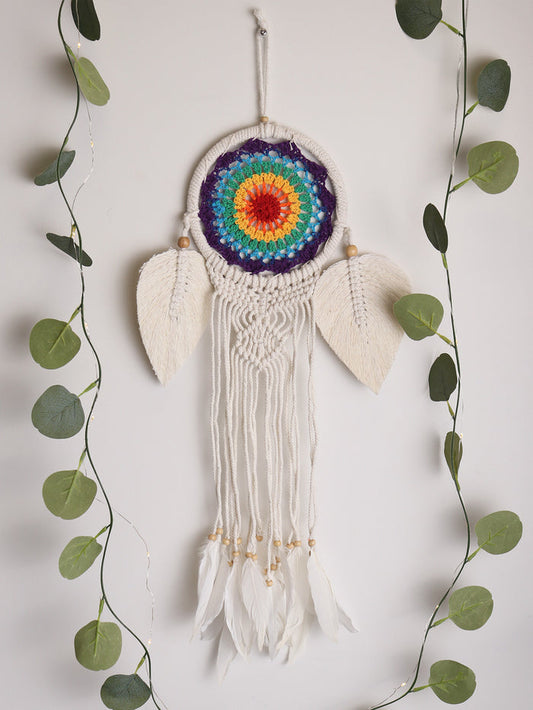 Multi with White Leaf Dreamcatcher 16cm | One Colour-Image 1