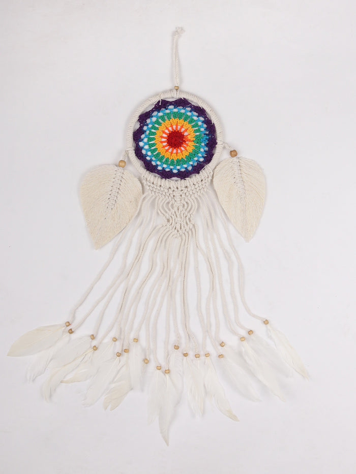Multi with White Leaf Dreamcatcher 16cm | One Colour-Image 2