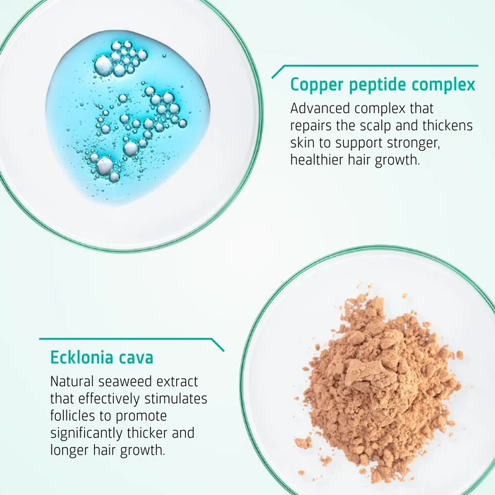 Key ingredients in Neofollics Hair Growth Stimulating Conditioner including biotin and copper tripeptide-1