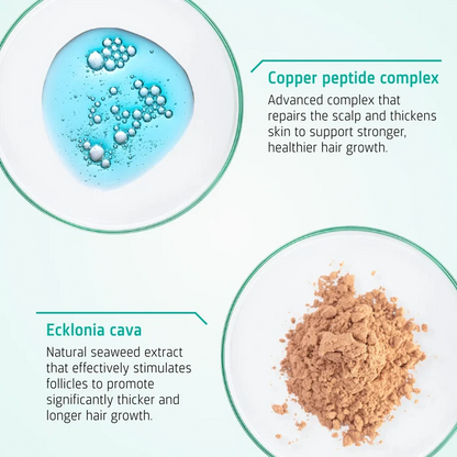 Key ingredients in Neofollics Hair Growth Stimulating Conditioner including biotin and copper tripeptide-1