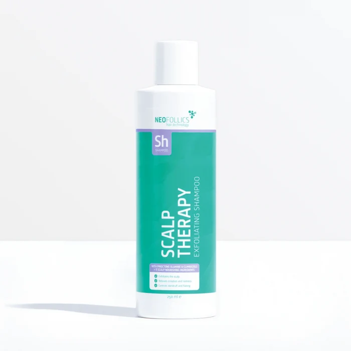 Neofollics Scalp Therapy Exfoliating Shampoo 250ml bottle, front view