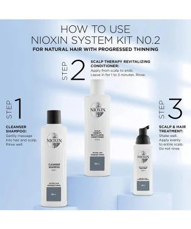 Nioxin System 2 Shampoo 300ml - For Natural Hair with Progressed Thinning (Sale)