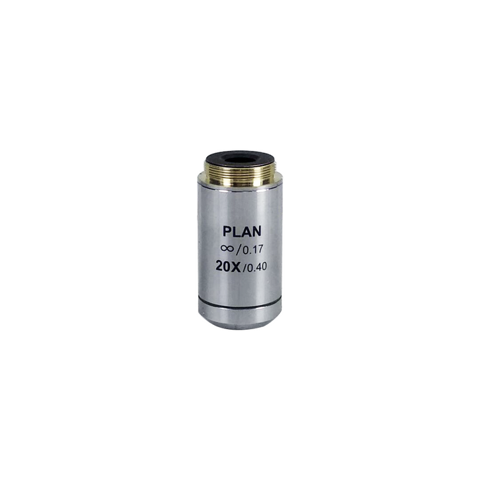 Objective Working Distance 1.04mm 20X Infinity Plan Achromatic Objective, SKU BM02533431, three quarter front view