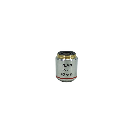 Objective Working Distance 19.37mm 4X Infinity Plan Achromatic Objective, SKU BM02533231, three quarter front view