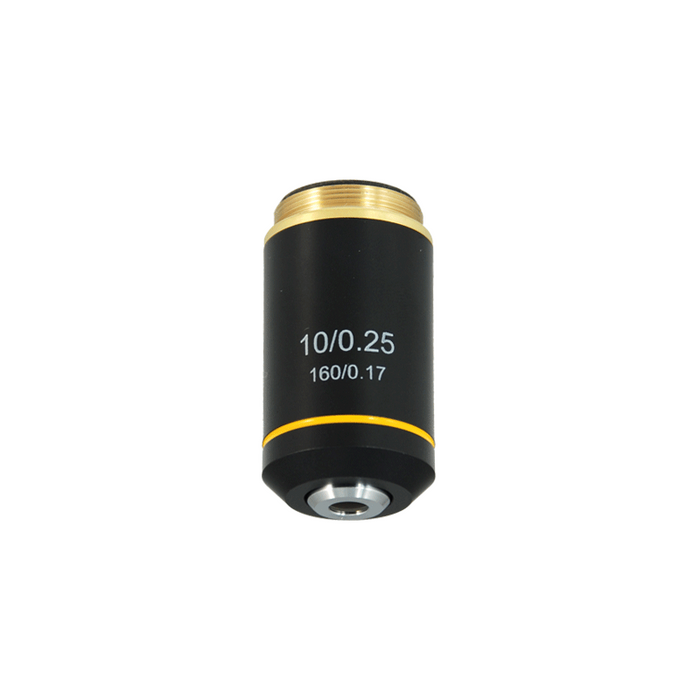 Objective Working Distance 6.26mm 10X Achromatic Objective, SKU BM05063311, three quarter front view