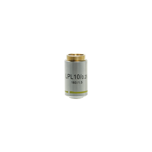 Objective Working Distance 6.54mm 10X Achromatic Objective, SKU BM09033311, three quarter front view