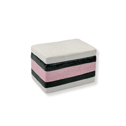 Opbergpot - Engelse Drop - Roze/Wit - Dolomite - 9x6x7cm