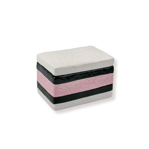 Opbergpot - Engelse Drop - Roze/Wit - Dolomite - 9x6x7cm