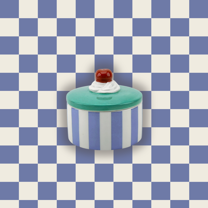 Opbergpot - Tartelette Kers - Blauw/Paars - Dolomite - 9x9x7,5cm