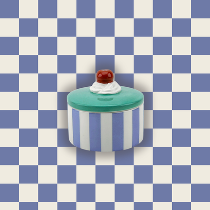 Opbergpot - Tartelette Kers - Blauw/Paars - Dolomite - 9x9x7,5cm