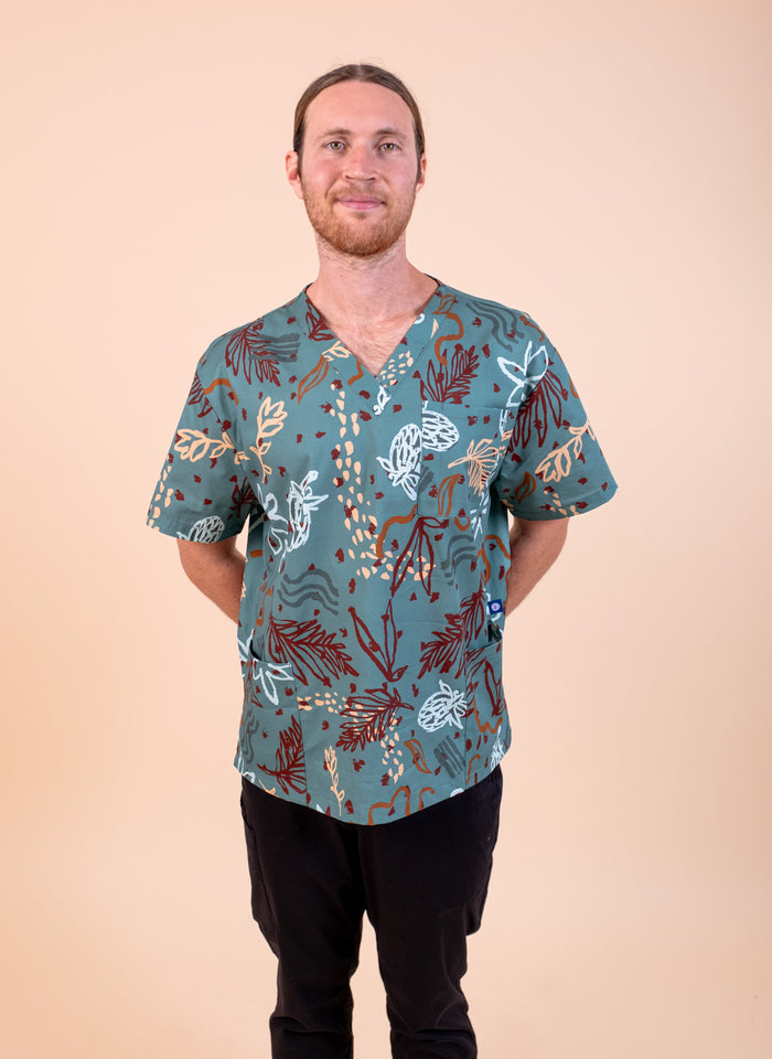 Out Bush - Unisex Printed Scrub Top