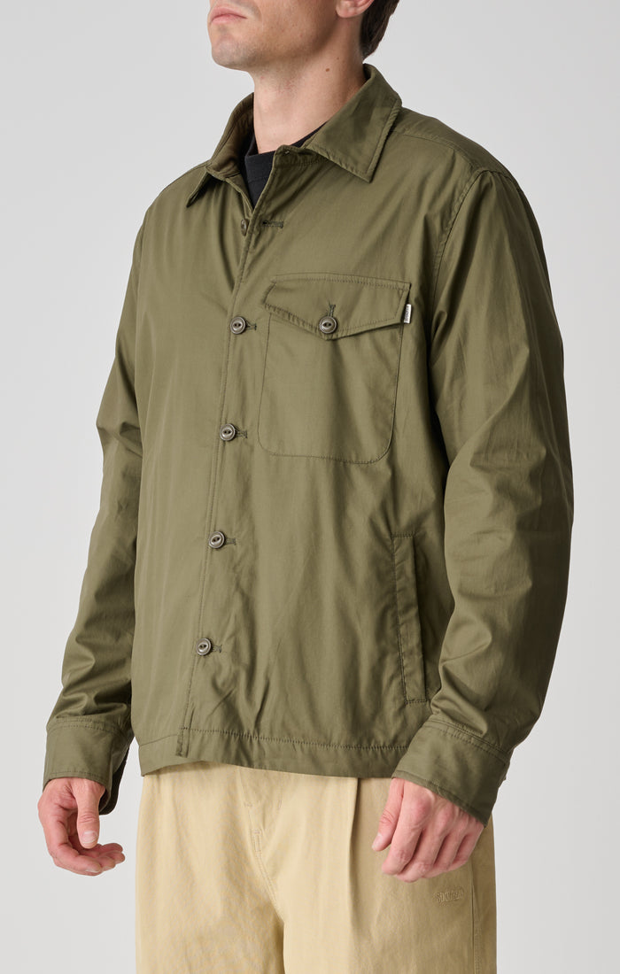 Padded Poplin Jacket - Dark Army
