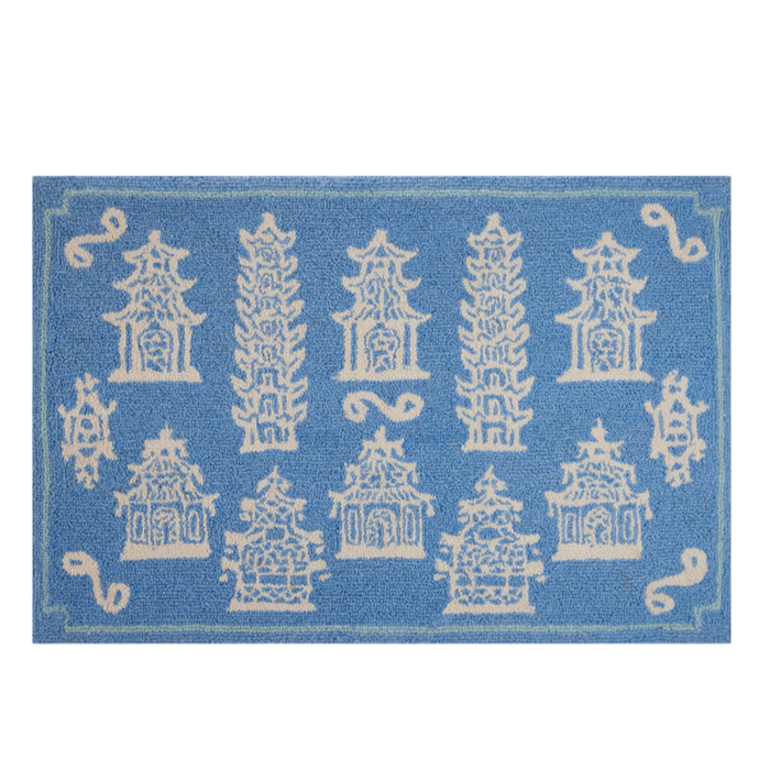 pagodas periwinkle hook rug ohmeredith mississippi