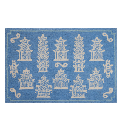 pagodas periwinkle hook rug ohmeredith mississippi