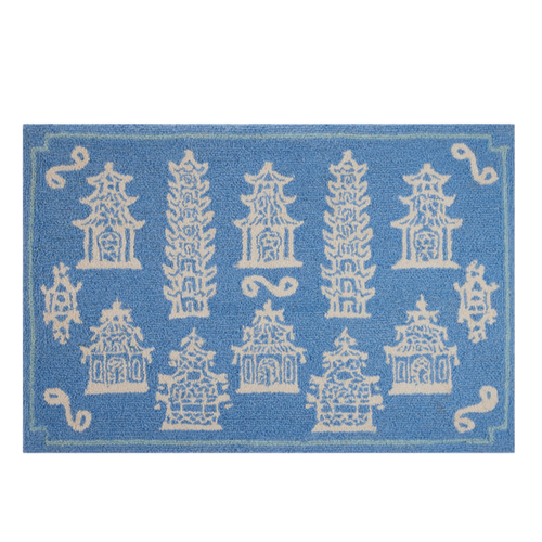 pagodas periwinkle hook rug ohmeredith mississippi