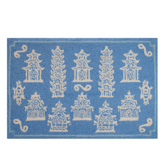 pagodas periwinkle hook rug ohmeredith mississippi