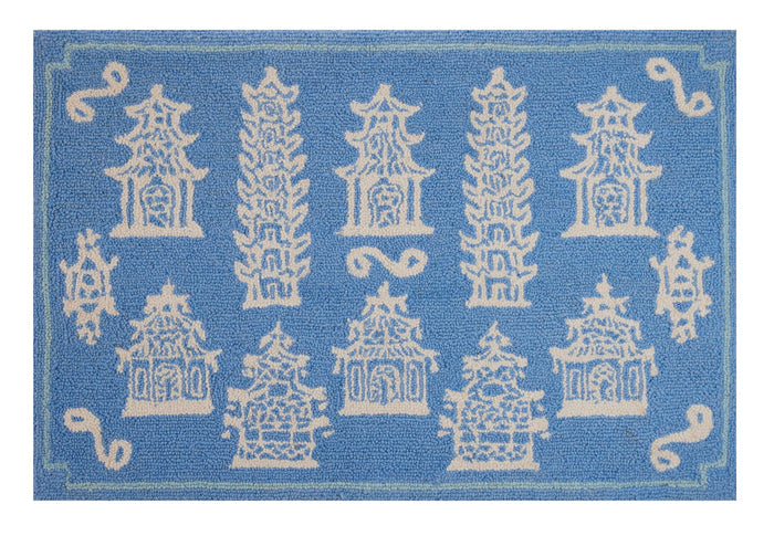 pagodas periwinkle hook rug ohmeredith mississippi