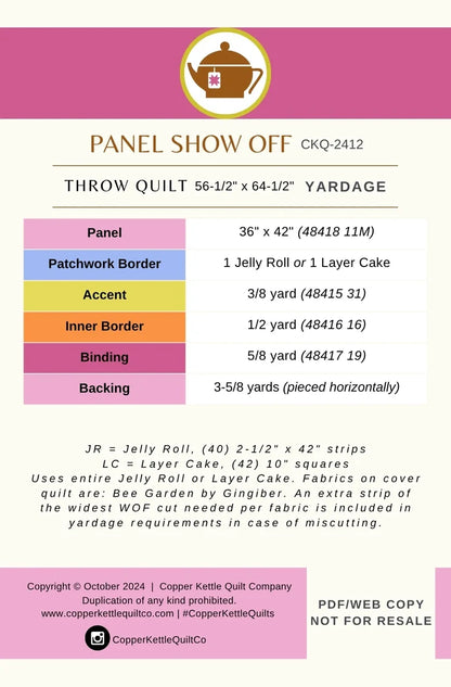 Panel Show Off Quilt Pattern