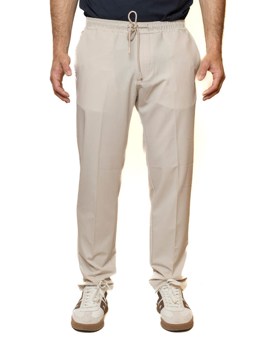 QB24 pantalone cotone avorio 0126178 COTONE-AVORIO