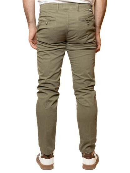 QB24 pantalone cotone verde 0126147 COTONE-GREEN