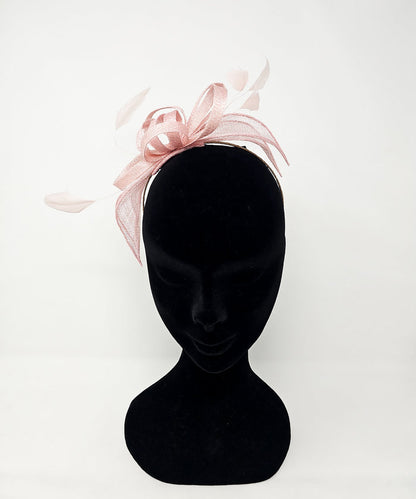 Parfait Pink Looped Feather Hairband Fascinator