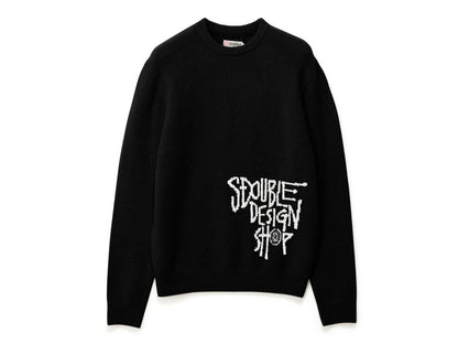 Placement Knit Sweater - Black