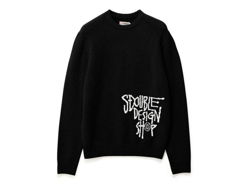 Placement Knit Sweater - Black