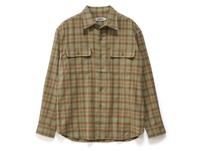 Plaid Long Sleeve Overshirt - Sage