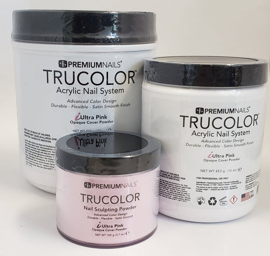 Premiumnail Trucolor Nail Acrylic Opaque Cover Powder iULTRA PINK - Choose Your Size