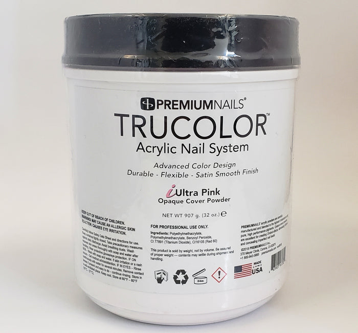 Premiumnail Trucolor Nail Acrylic Opaque Cover Powder iULTRA PINK - Choose Your Size