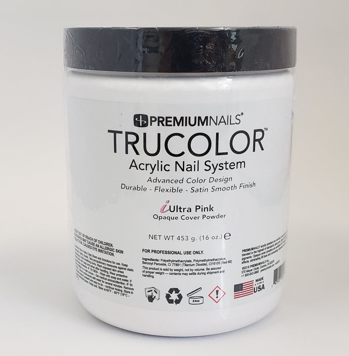 Premiumnail Trucolor Nail Acrylic Opaque Cover Powder iULTRA PINK - Choose Your Size
