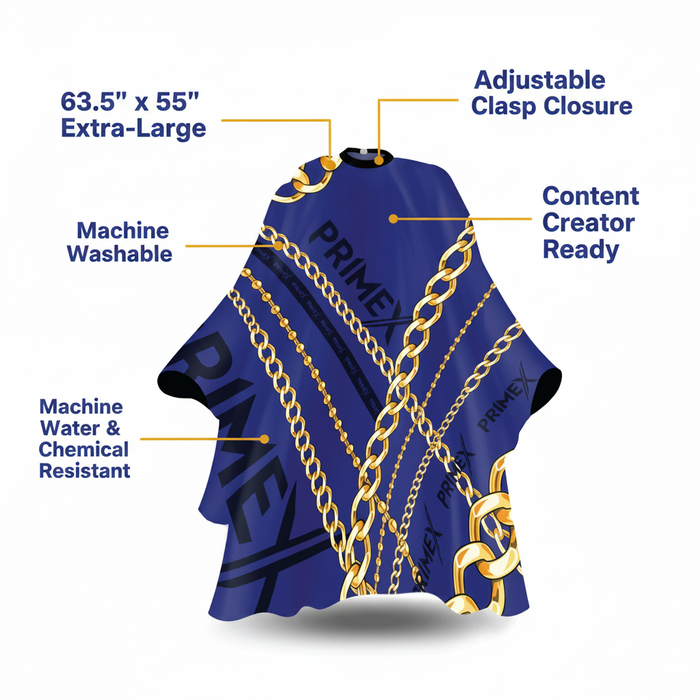 PrimeX Premium Professional Barber Cape, 1 Count, Chains
