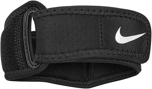 Black Nike Pro Elbow Band 3.0 support for athletic compression and stability, designed for active sports and elbow protection.