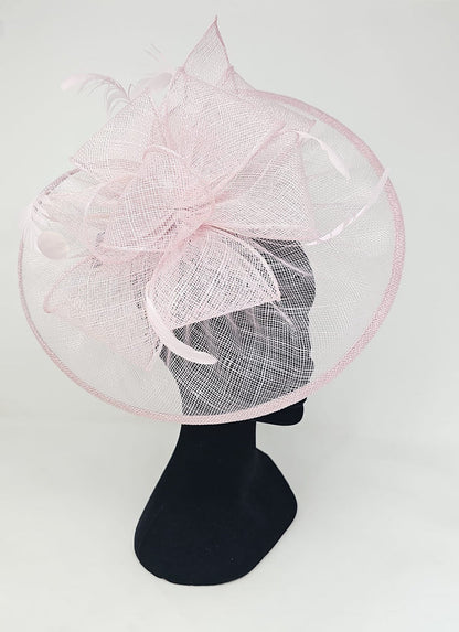 Quartz Pink Looped Round Disc Fascinator