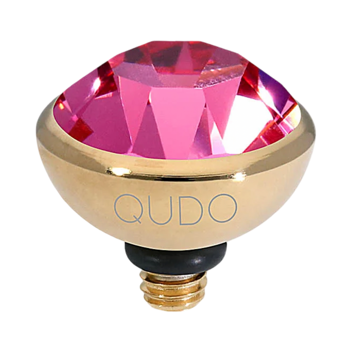 qudo rose swarovski crystal bottone gold jewelry top