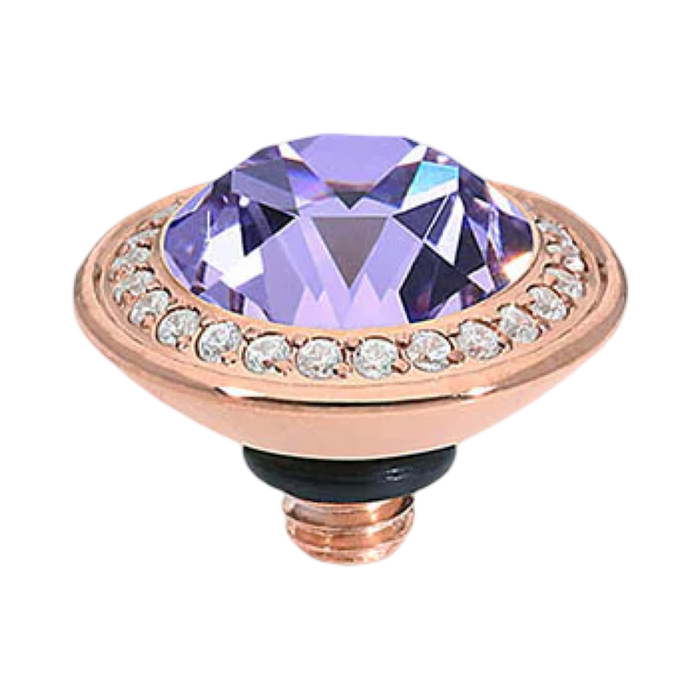 Decorative light bulb with purple gem and gold base on a white background, branded 'QUDO'.