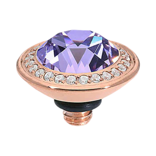 Decorative light bulb with purple gem and gold base on a white background, branded 'QUDO'.