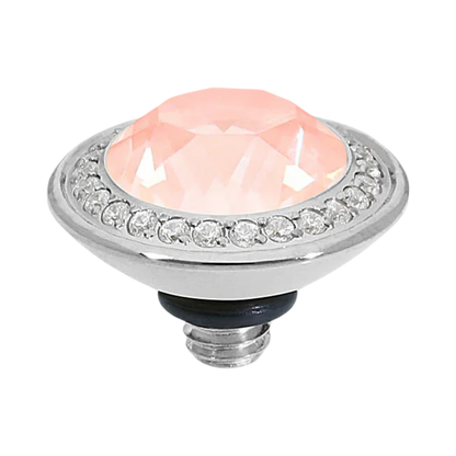 QUDO Tondo Deluxe Top 0.51" Silver | Pink Crystal Collection