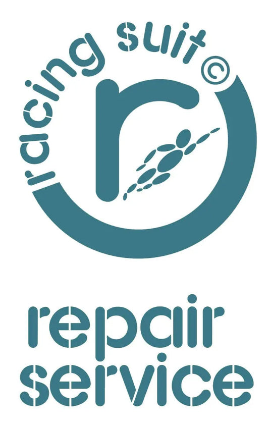 AK race suit repair service showing a professional repair process for racing suits with quick turnaround time.